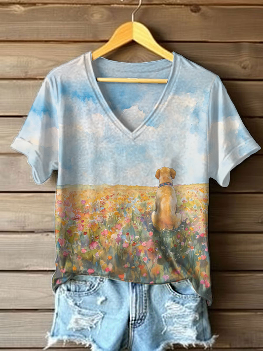 Camiseta de mujer Labrador Print Casual