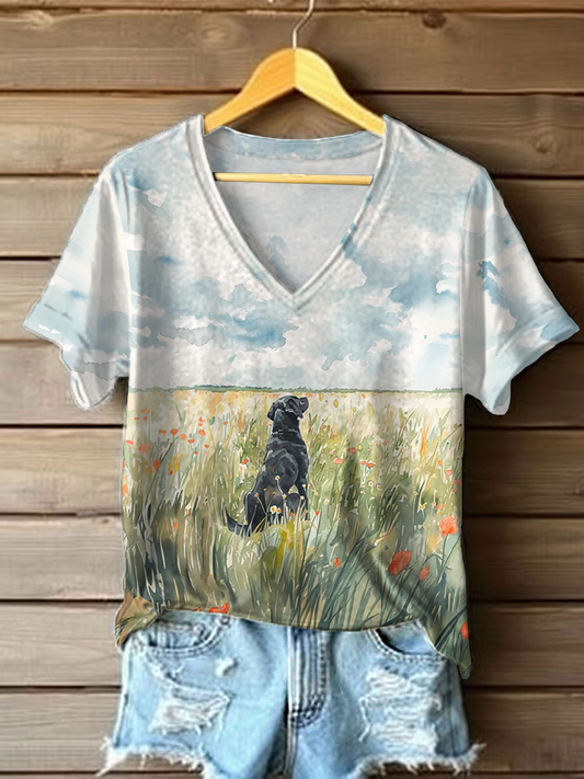 Camiseta de mujer Labrador Print Casual
