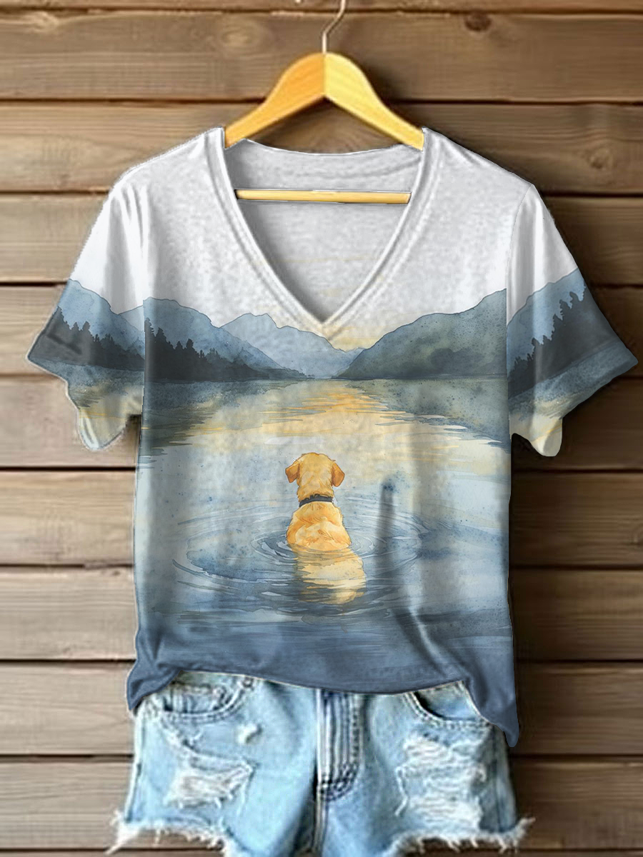 Camiseta de mujer Labrador Print Casual