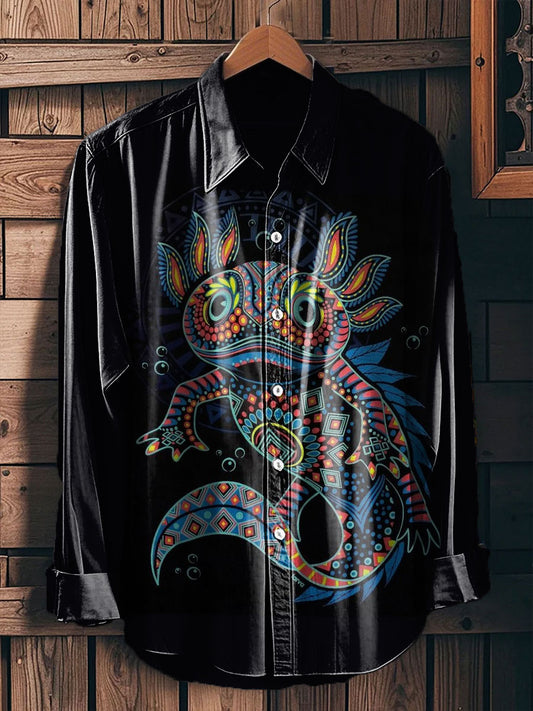 Camisa estampada de salamandra mexicana Fiesta Cinco De Mayo para hombre