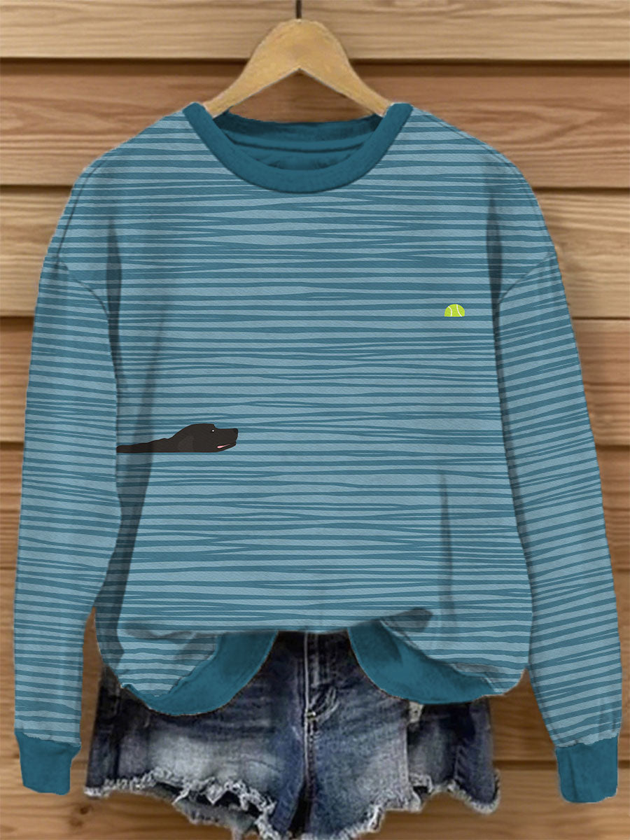 Sudadera con estampado de arte Labrador para mujer