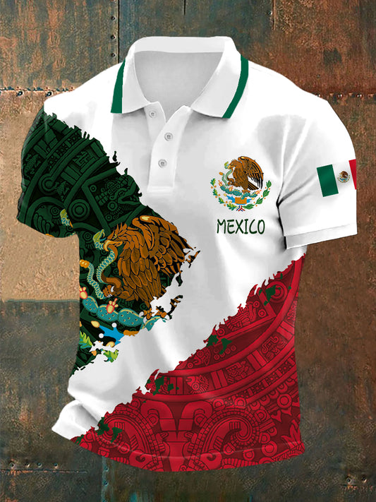 Top Casual con Estampado de Bandera Mexicana para Hombre