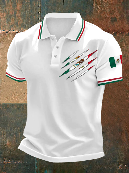 Top Casual con Estampado de Bandera Mexicana para Hombre