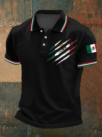 Top Casual con Estampado de Bandera Mexicana para Hombre