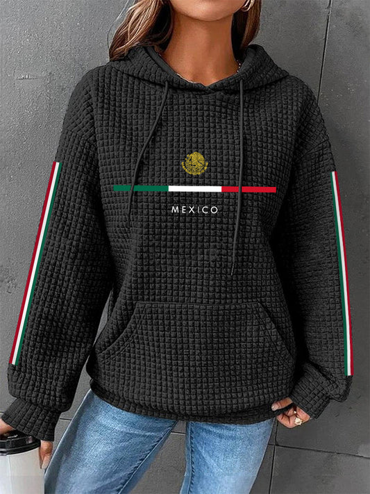 Sudadera casual de la galleta de la impresión de la bandera mexicana de las mujeres