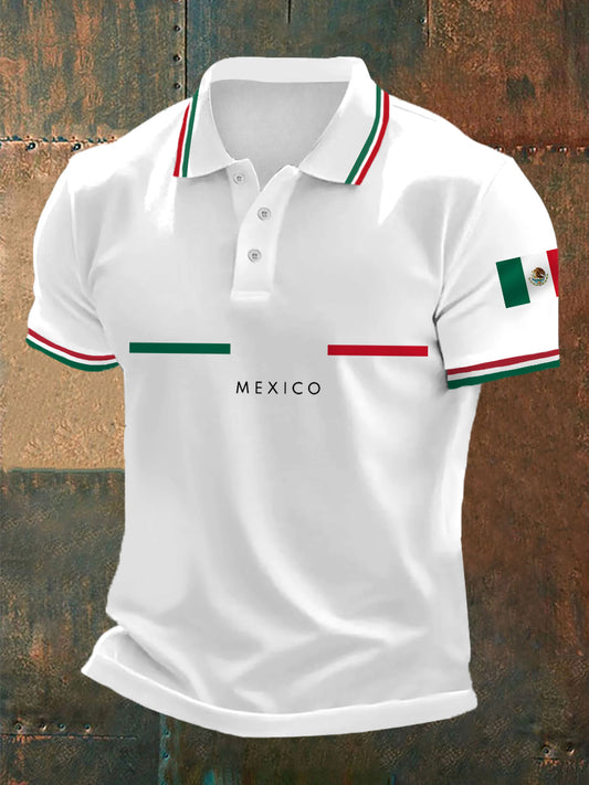Top Casual con Estampado de Bandera Mexicana para Hombre