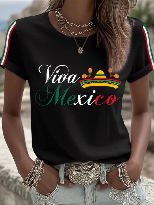 Camiseta Casual Viva México para Mujer