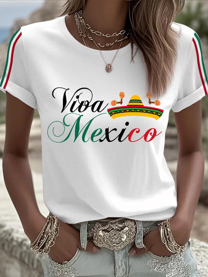 Camiseta Casual Viva México para Mujer
