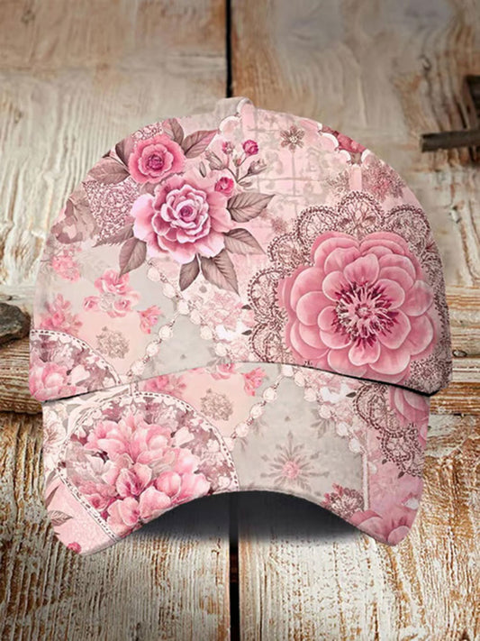 Sombrero unisex ocasional de la impresión floral rosada