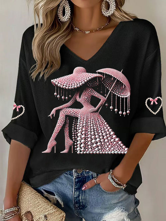 Camiseta para mujer Breast Cancer Awareness Waffle