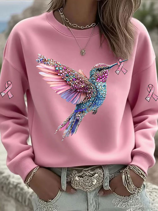 Sudadera con estampado Pink Hummingbird para mujer