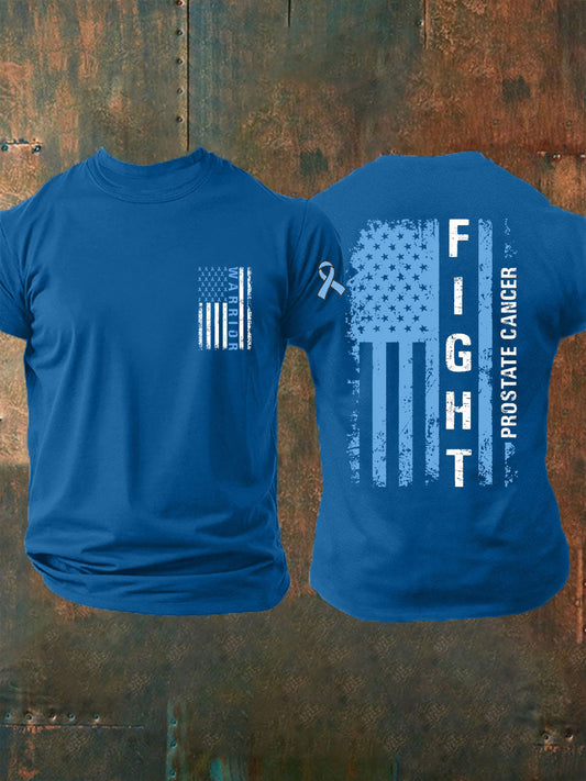 Camiseta casual de la impresión de la conciencia del cáncer de próstata de los hombres
