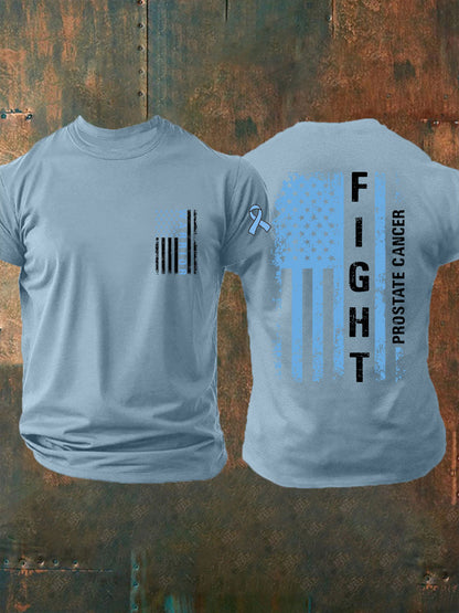 Camiseta casual de la impresión de la conciencia del cáncer de próstata de los hombres