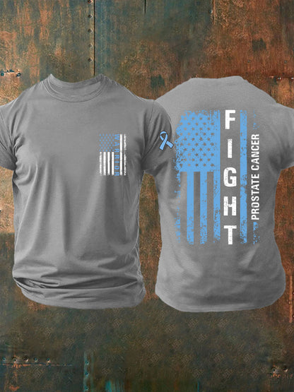 Camiseta casual de la impresión de la conciencia del cáncer de próstata de los hombres