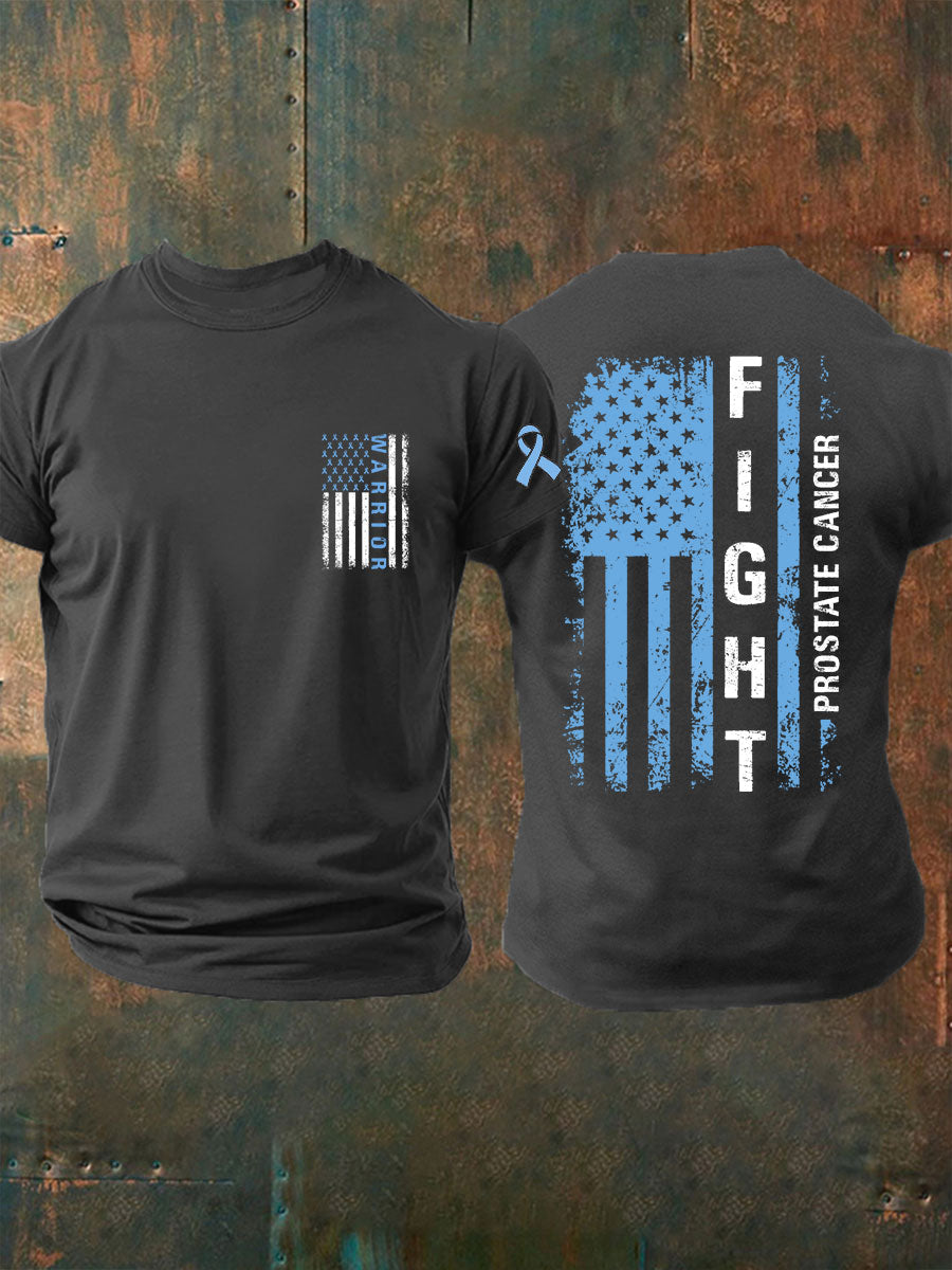 Camiseta casual de la impresión de la conciencia del cáncer de próstata de los hombres
