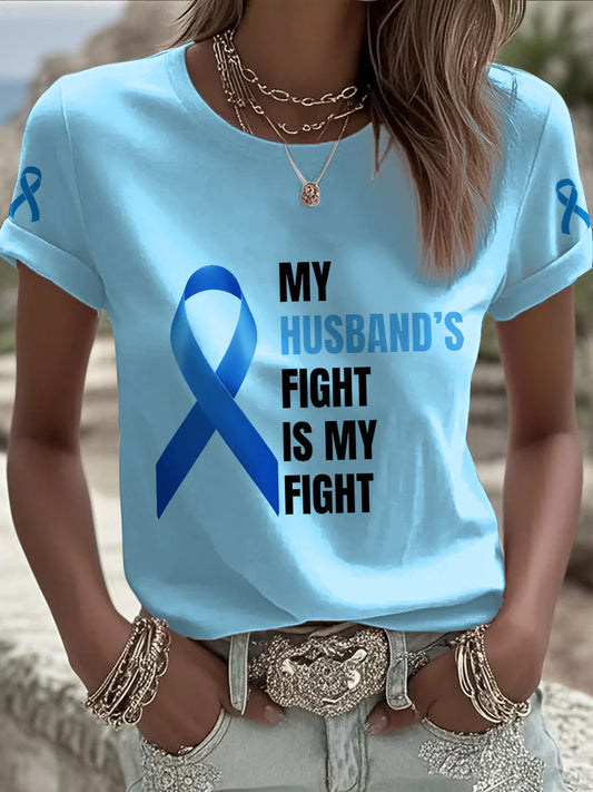 Camisetas mujer conciencia cáncer de próstata esposa