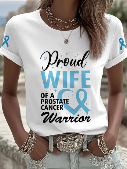 Camiseta Esposa de la conciencia del cáncer de próstata de las mujeres
