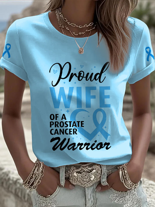 Camiseta Esposa de la conciencia del cáncer de próstata de las mujeres