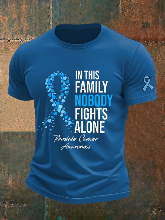 Camiseta casual de la impresión de la conciencia del cáncer de próstata de los hombres