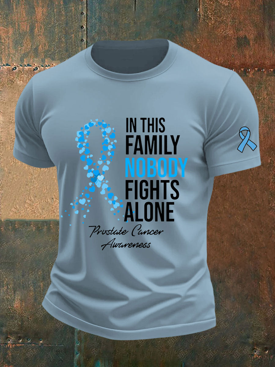 Camiseta casual de la impresión de la conciencia del cáncer de próstata de los hombres