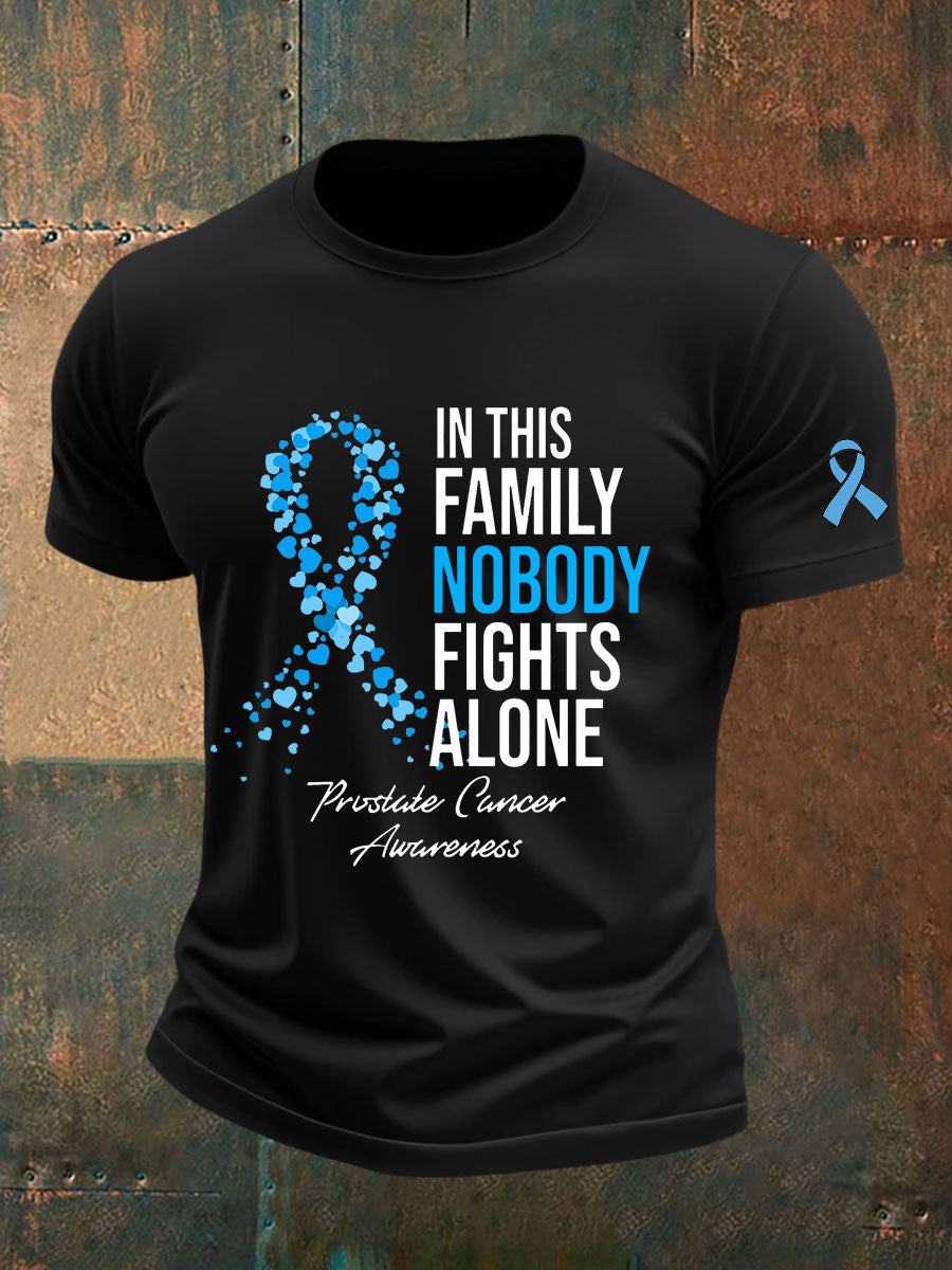 Camiseta casual de la impresión de la conciencia del cáncer de próstata de los hombres