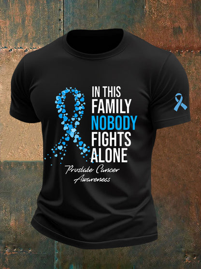 Camiseta casual de la impresión de la conciencia del cáncer de próstata de los hombres