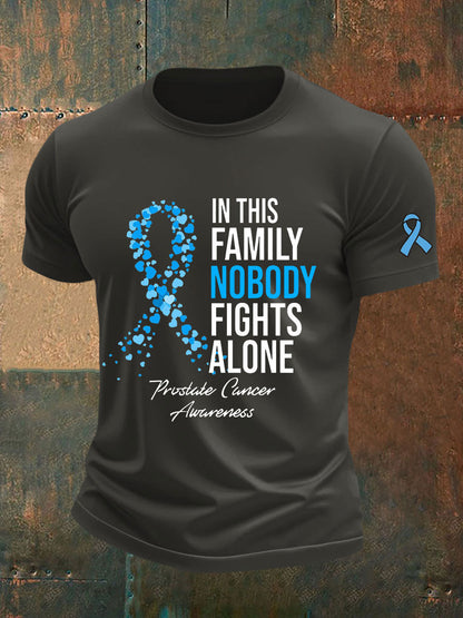 Camiseta casual de la impresión de la conciencia del cáncer de próstata de los hombres