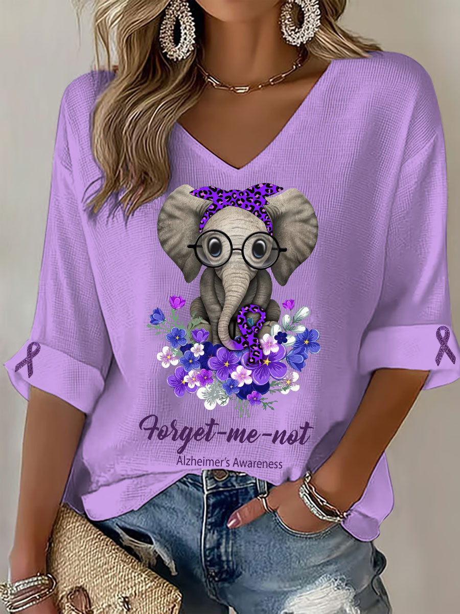 Tops de mujer con cuello en V Alzheimer's Elephant