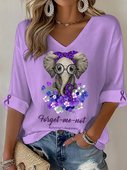 Tops de mujer con cuello en V Alzheimer's Elephant