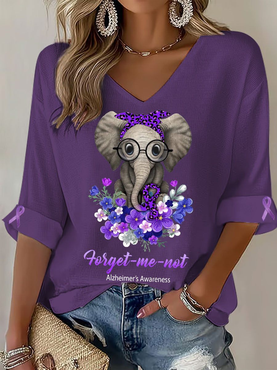 Tops de mujer con cuello en V Alzheimer's Elephant