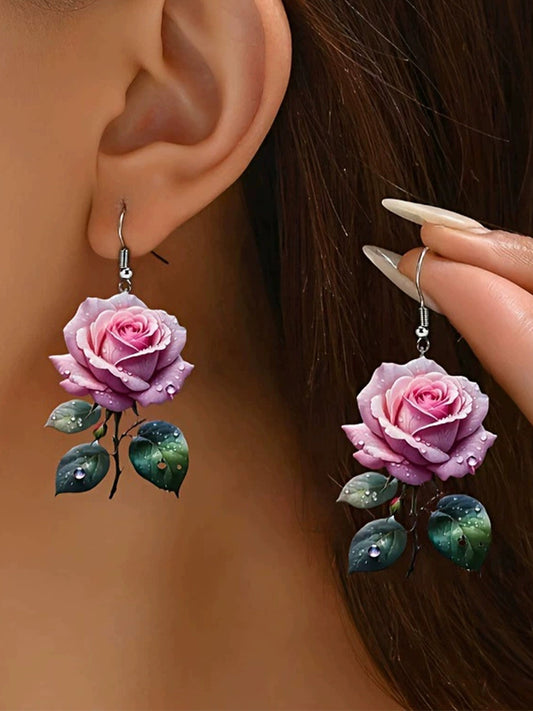 Pendientes florales elegantes