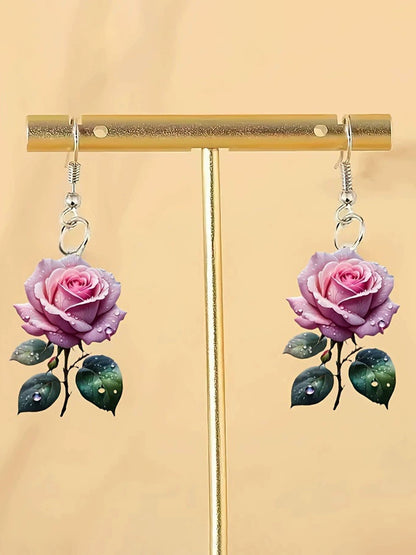 Pendientes florales elegantes