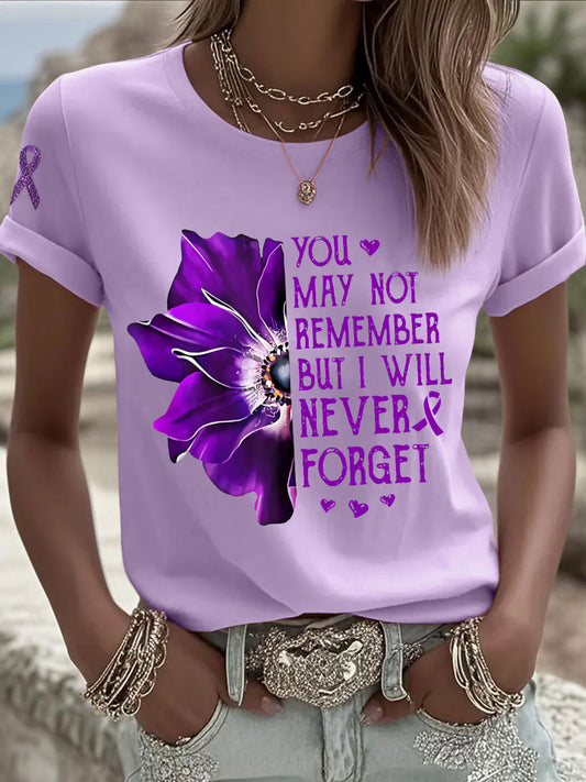 Camisetas de ropa de mujer que quizás no recuerdes pero nunca olvidaré la enfermedad de Alzheimer