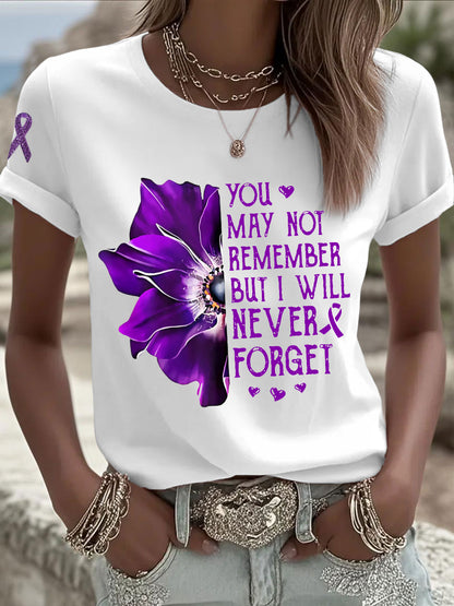 Camisetas de ropa de mujer que quizás no recuerdes pero nunca olvidaré la enfermedad de Alzheimer
