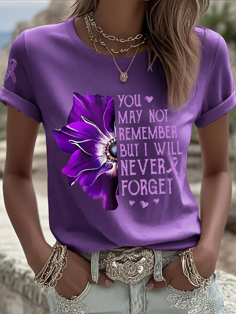 Camisetas de ropa de mujer que quizás no recuerdes pero nunca olvidaré la enfermedad de Alzheimer