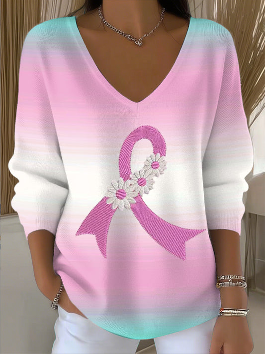 Suéter Casual de mujer Pink Ribbon