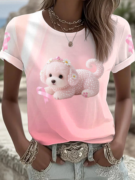 Camiseta impresa cáncer de pecho de las mujeres