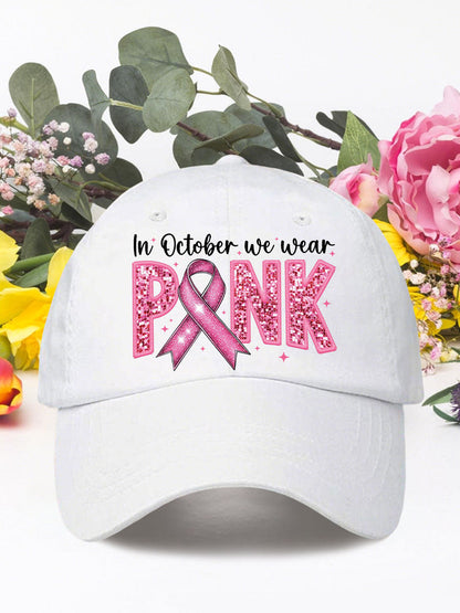En octubre usamos sombreros neutros de cáncer de mama rosa