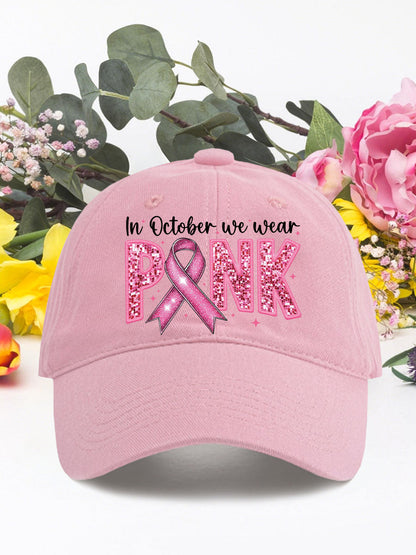 En octubre usamos sombreros neutros de cáncer de mama rosa