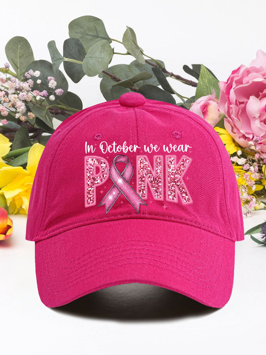 En octubre usamos sombreros neutros de cáncer de mama rosa