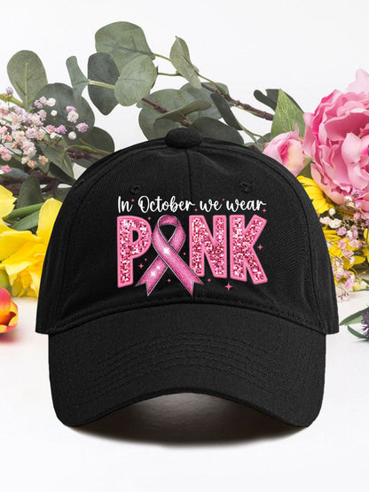 En octubre usamos sombreros neutros de cáncer de mama rosa