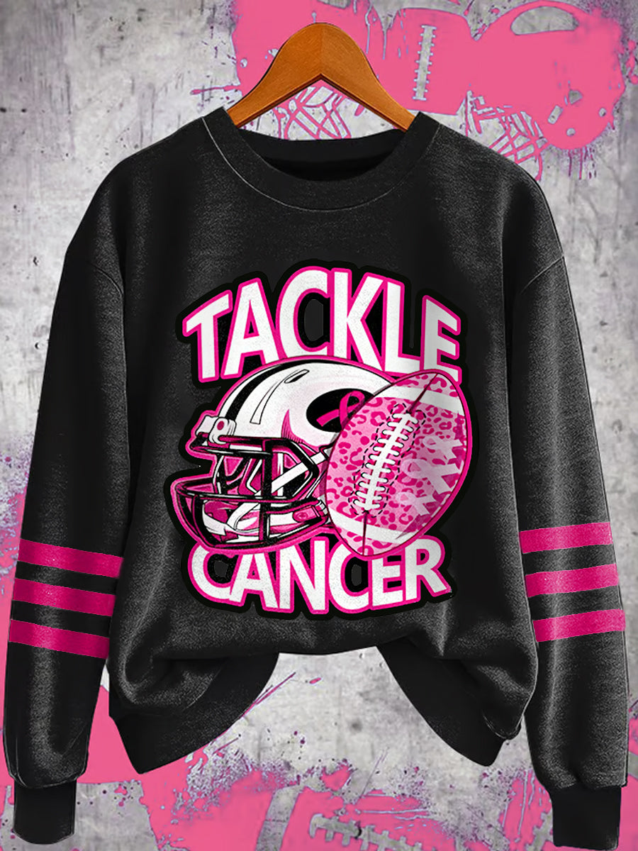 Mujeres tackle mama cáncer fútbol gameday mama cáncer conciencia apoyo sudadera