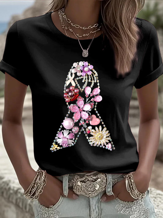 Camiseta de mujer Black 3D Ribbon Fashion