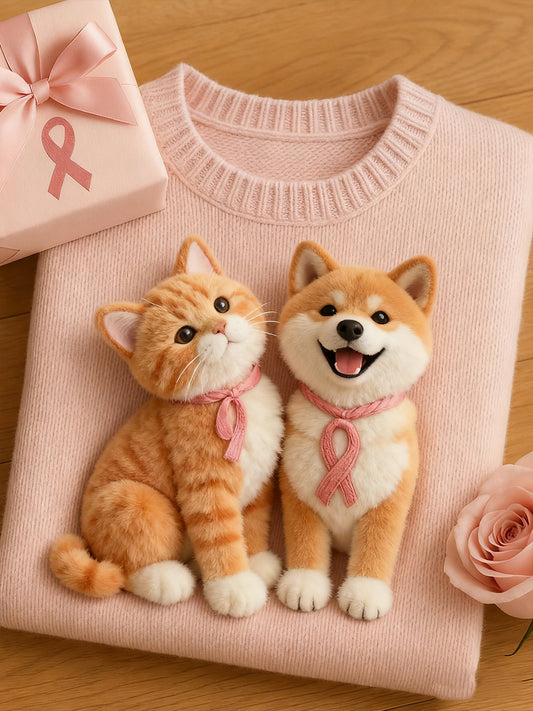 Mujer Artístico Estampado Animal Cómodo Punto Manga Corta Top
