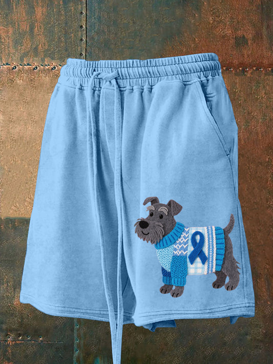 Pantalones cortos encantadores del patrón del fieltro del perro del Schnauzer de los hombres