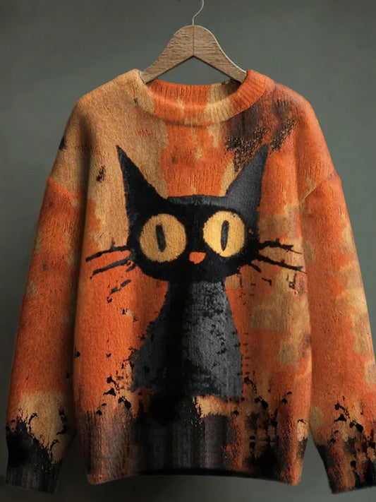 Mujer Vintage Estampado Animal Confort Casual Suéter