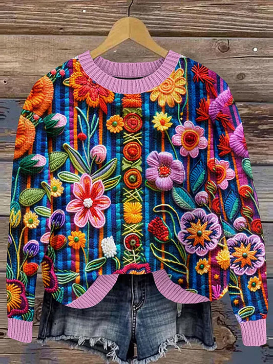 Día mexicano del vintage del suéter ocasional y cómodo muerto de la impresión del arte