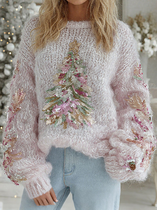 Tops con estampado de árbol de Navidad para mujer