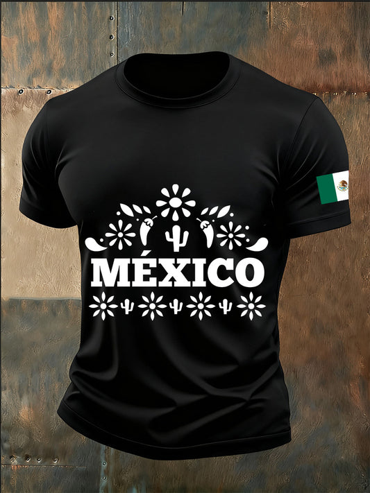 Camiseta conmemorativa del día de los muertos mexicanos de la impresión del vintage de los hombres