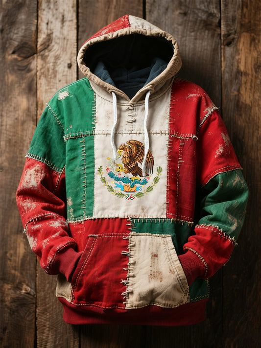Hombres Mexican Flag Print Casual Hoodie